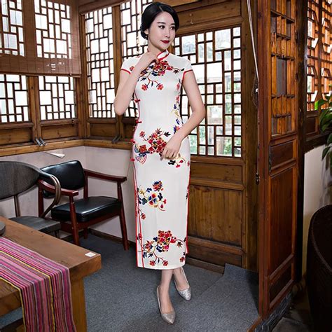 new arrival long slim women cheongsam dress chinese ladies silk qipao novelty sexy handmade