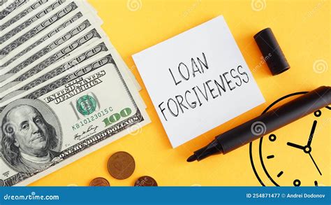 Loan Forgiveness is Shown Using the Text Stock Image - Image of