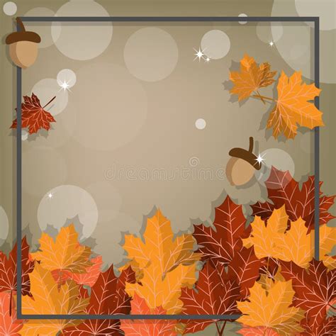 Autumn Background With Autumn Leaves Frame Stock Vector Illustration