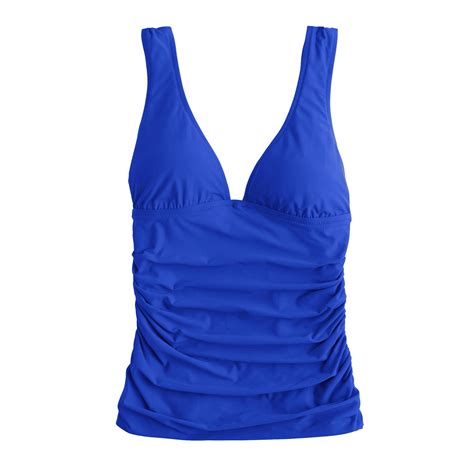Jcrew Ruched Tankini Top In Blue Lyst