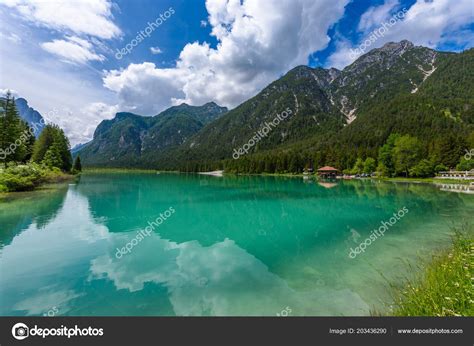 Lake Dobbiaco Toblacher See Lago Dobbiaco Dolomite Alps South Tirol