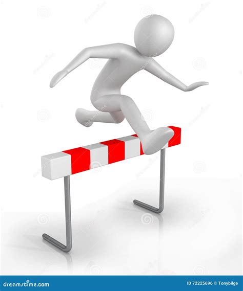 Jumping Over The Hurdle Obstacle Stock Illustration Illustration Of