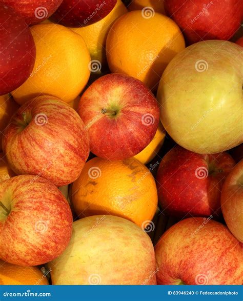 Background Of Ripe Apples And Oranges Orange Stock Photo Image Of