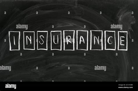 Insurance Written On The Blackboard With Chalk Stock Photo Alamy