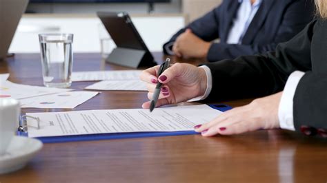 Signing Business Contract In Conference Room Stock Footage Sbv