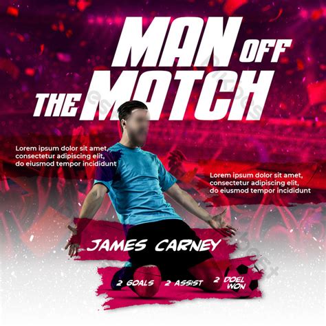 Football Man Of The Match Post Template Psd Free Download Pikbest