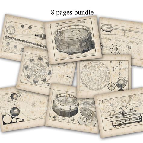 Astronomy 1700s Printable Download Digital Junk Journal Bundle James