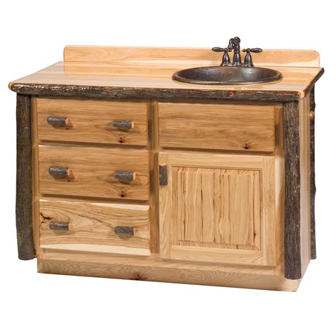 Add style and functionality to your bathroom with a bathroom vanity. Hickory 60" Right Side Vanity with top from Fireside Lodge (83540-T) | Coleman Furniture