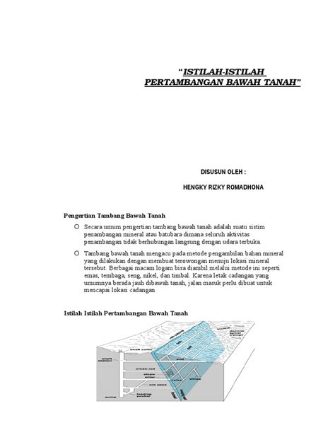10 jumlah tanah penutup tanah penutup atau overburden yaitu tanah yang berada di atas lapisan bijih. Pengertian Tambang Bawah Tanah