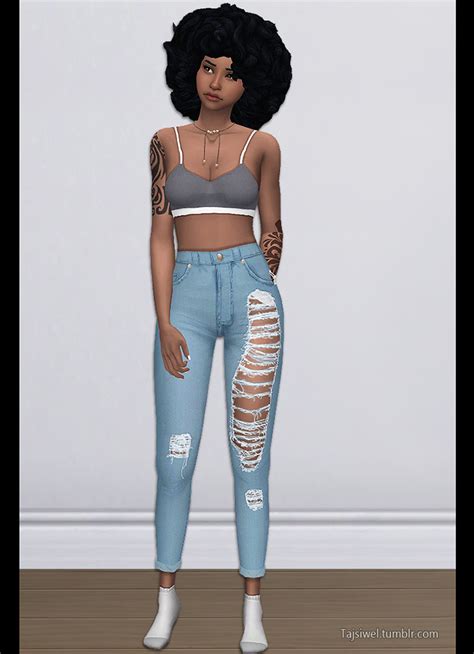 Maxis Match Ripped Jeans Cc For The Sims 4 All Free Fandomspot Parkerspot