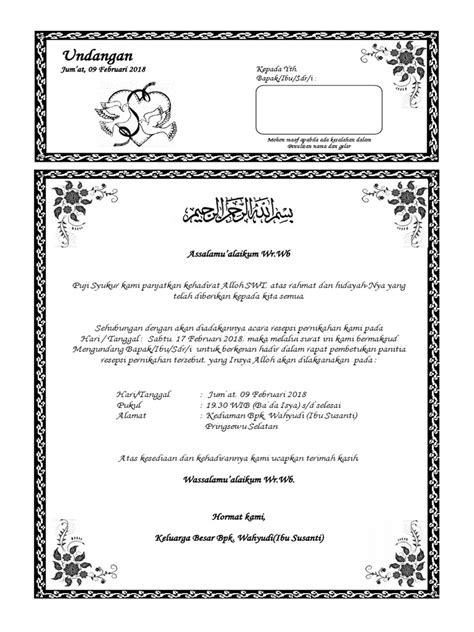 Download Contoh Surat Undangan Rapat Panitia Pernikahan Word Document