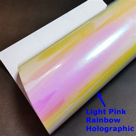 Light Pink Rainbow Holographic Craft Sign Vinyl China Gloss Metallic