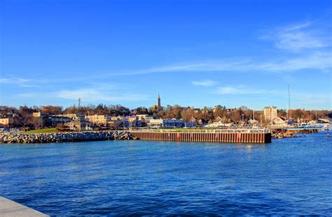 Town From Afar At Port Washington Wisconsin Image Free Stock Photo