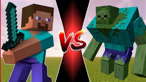 Steve Vs Mutant Zombie In Minecraft Youtube