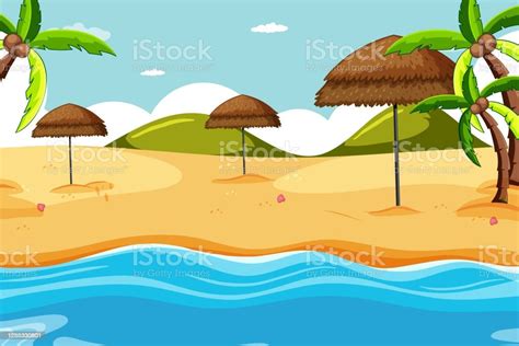 detail pemandangan pantai  item alam pantai ilustrasi stok