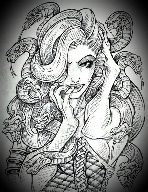 These medusa tattoos will look splendid on body because of the rich history behind the character of medusa. Color page | Medusa drawing, Sketches, Medusa art