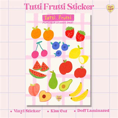 Tutti Frutti Fruit Sticker By Moncoeur Shopee Philippines