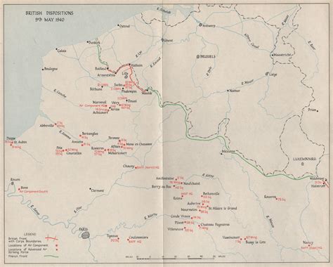 Fall Of France British Troop Dispositions 9th May 1940 French Front