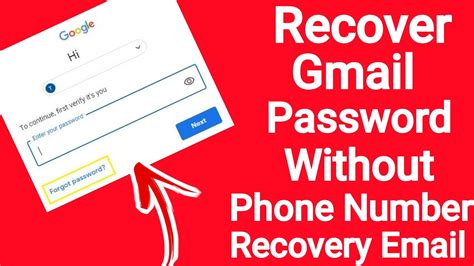 How To Recover Gmail Password Without Phone Numberrecovery Email