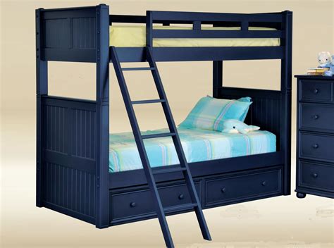 Dillon Navy Blue Twin Over Twin Bunk Bed Blue Bunk Beds