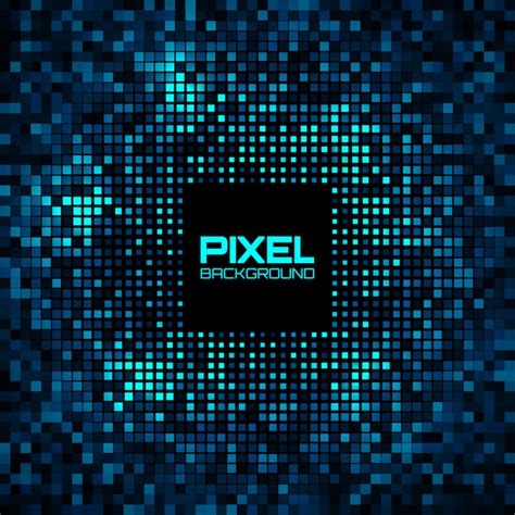 Premium Vector Abstract Pixel Blue Bright Glow Background