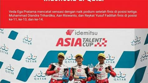 Honda Community Pembalap Binaan Astra Honda Persembahkan Podium Untuk
