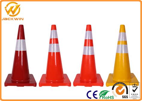 Orange Yellow 28 Safety Cones Flexible Pvc Traffic Reflective