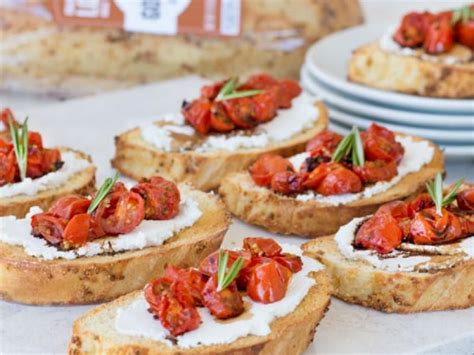 Roasted Tomato And Goat Cheese Sourdough Crostini Roasted Tomatoes