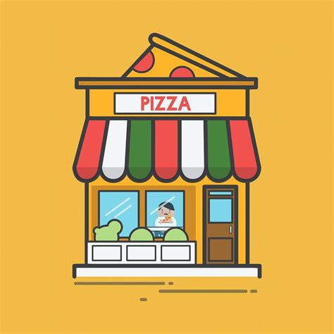 Illustration Of A Pizza Place Premium Image By