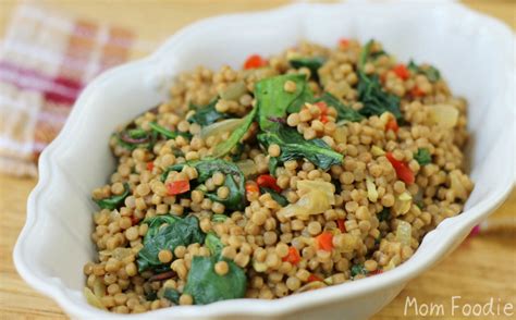 These pearls of toasted flour have a lovely texture and nutty flavor. Whole Wheat Pearl Couscous Recipe with Red Peppers, Onion ...