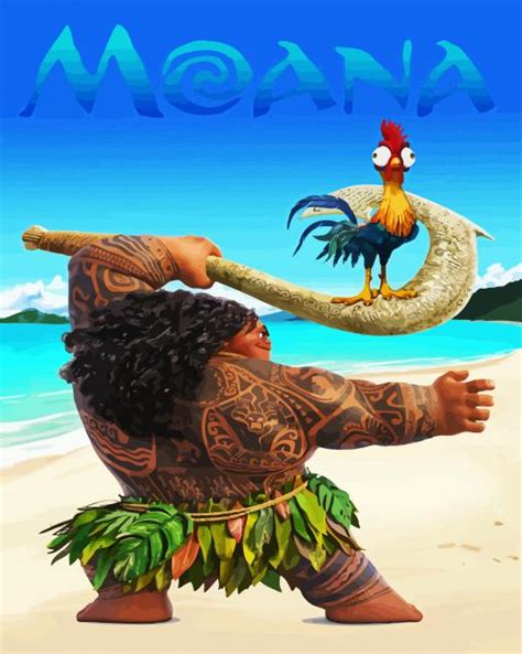 Disney Moana Maui Paint By Numbers Pbn Canvas Paint By Numbers