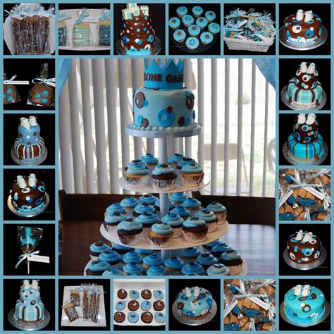 Make your baby shower a memorable one with best baby shower centerpieces. Blue and Brown Baby Shower Cakes, Cupcakes and Chocolates ...