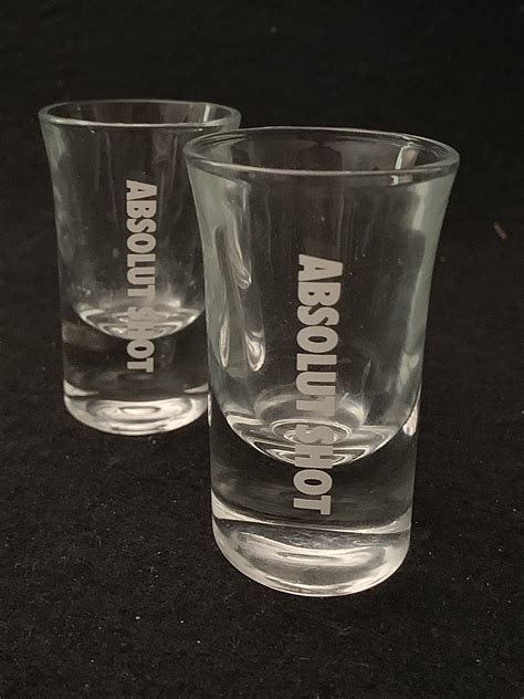 Vintage Pair Of Absolut Vodka Flared Shot Glasses Etsy