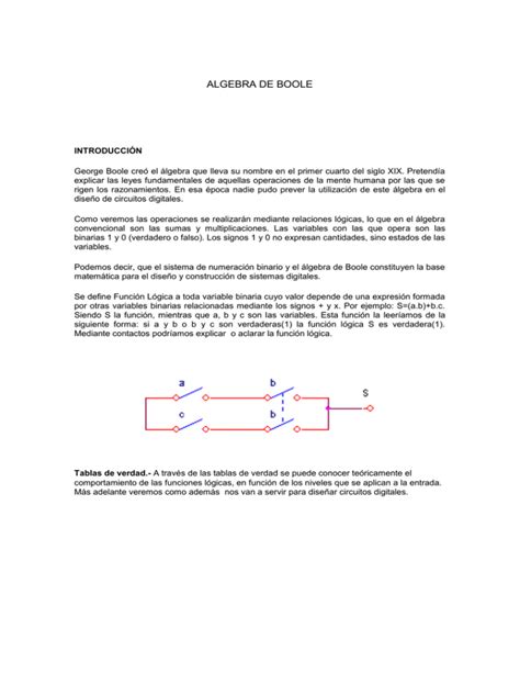 Algebra De Boole