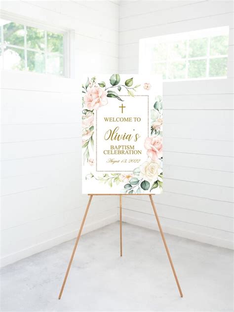 Baptism Sign Baptism Welcome Sign First Holy Communion Baptism