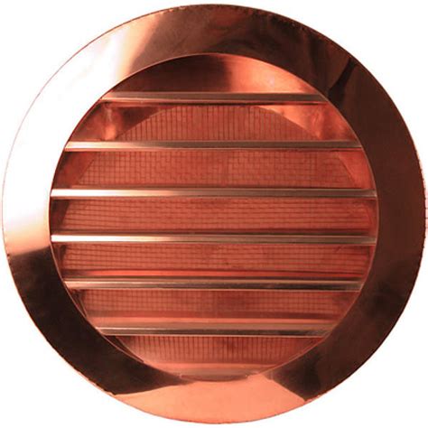 Thunderbird Hammered Copper 18in Round Louvered Gable Wall Vent Stucco