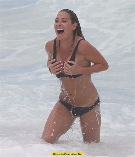 Lisa Clark In Black Bikini On A Beach
