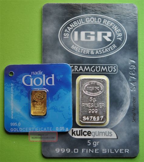 5 Gram 9991000 Silver Bullion Igr 0 05 Gram 9951000 24k Gold