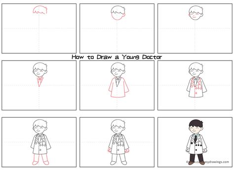 How To Draw A Young Doctor Step By Step For Kids Cute Easy Drawings
