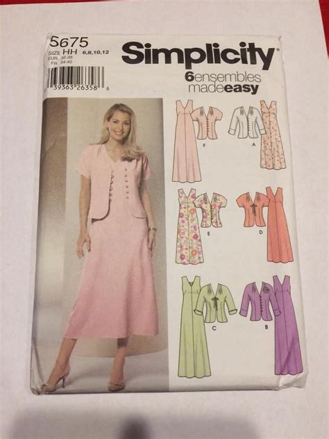 Simplicity 5675 Sewing Pattern Misses Petite Dress In Two