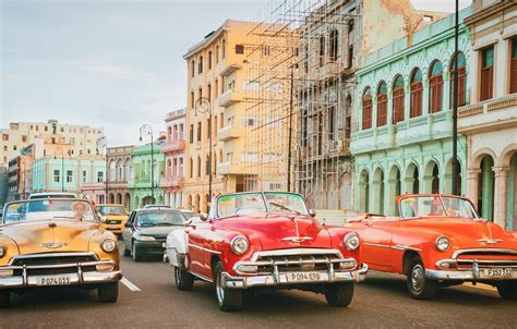 Wallpaper Retro Street Cuba Cuba Havana Havana Images For Desktop