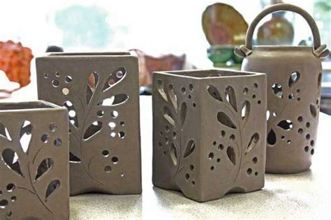 Impressing patterns in clay tips and tricks. Ceramic Lanterns | Slab ceramics, Slab pottery, Ceramic candle