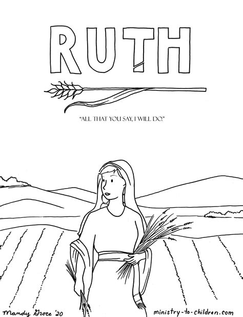 Printable coloring pages for kids of all ages. Ruth Coloring Page | Ministry-To-Children