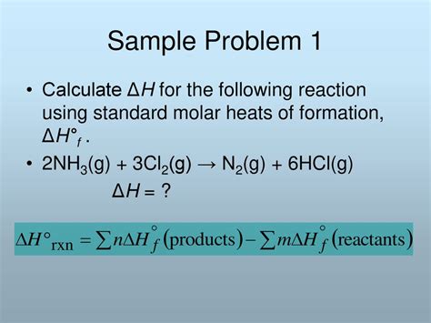 Calculating Δh Using Molar Heats Of Formation Ppt Download