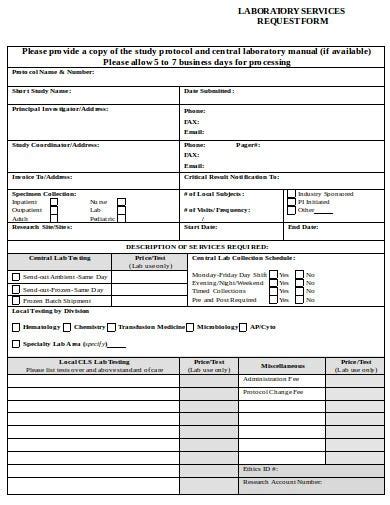 Free 23 Laboratory Request Form Templates In Ms Word Pdf Excel
