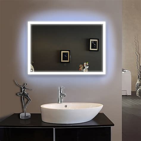 Ip44 E102 90 240v 70x100 Bath Mirror Frame Led Illuminated Framed Bath Mirror Bathroom Mirrors