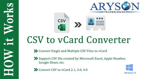 How To Convert Csv To Vcard And Pdf File By Csv To Vcard Converter Youtube