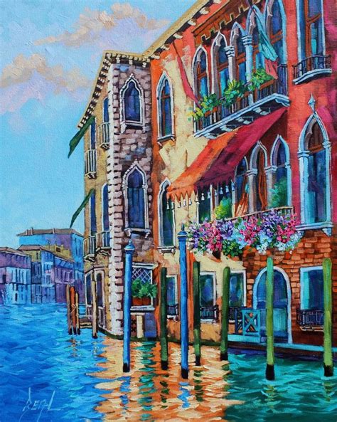 Original Venice Painting Painting On Canvas Venice Art Landscape