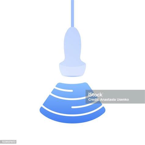 Ultrasound Diagnostic Concept Vector Flat Illustration Icon Blue
