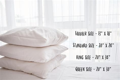 Standard Pillow And Pillowcase Size Chart Guide Updated April 2021
